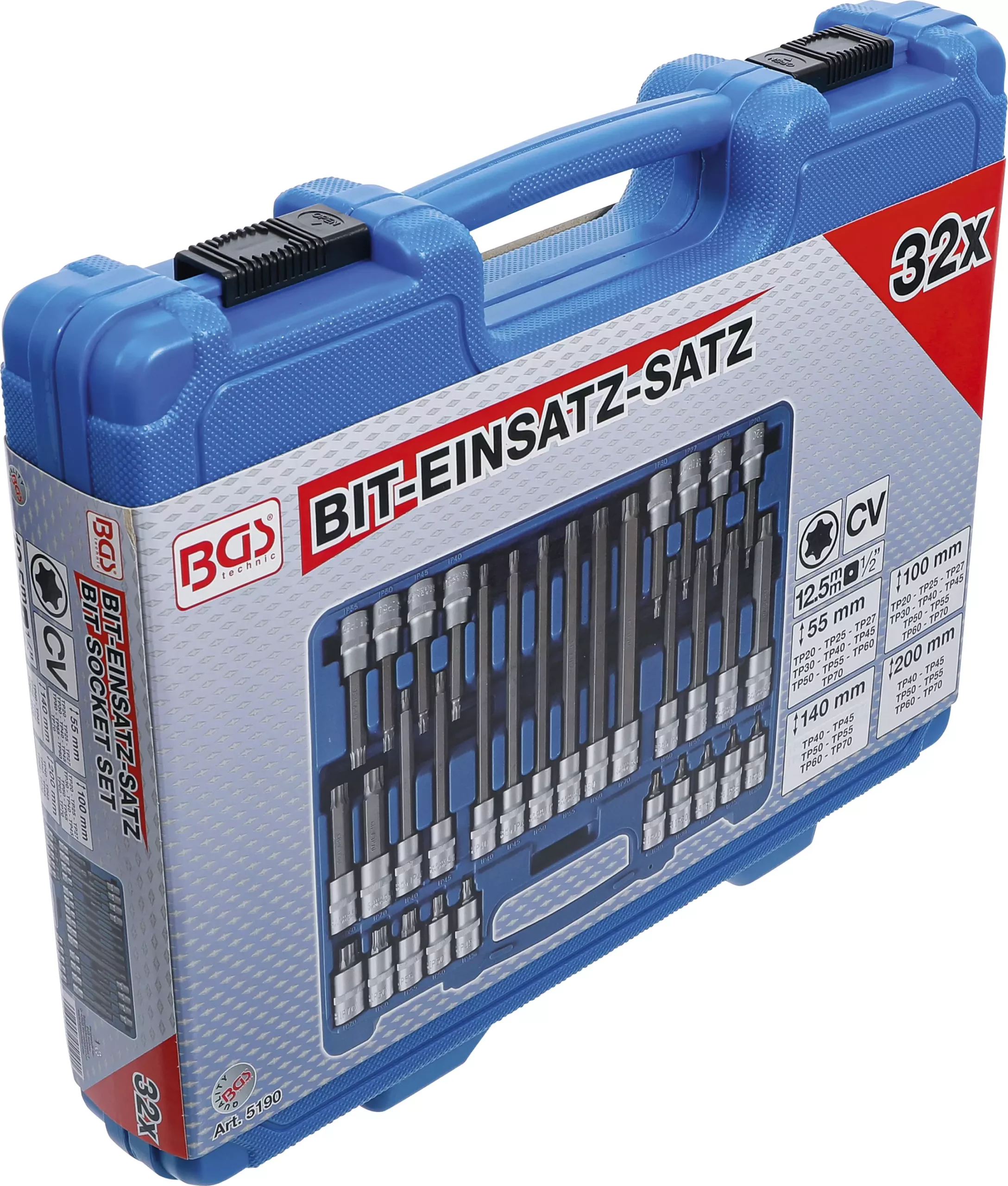Jeu de douilles à embouts | 12,5 mm (1/2") | Profil TP (pour Torx Plus) TP20 - TP70 | 32 pièces – Image 6