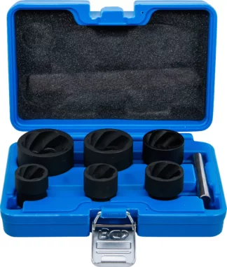 Jeu de douilles spiralées/extracteur de vis | 12,5 mm (1/2") + 20 mm (3/4") | 22 - 41 mm | 6 pièces