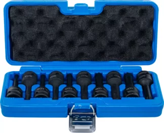 Jeu de douilles à embouts à choc | 12,5 mm (1/2") | Profil cannelé (pour Ribe) M5 - M14 | 9 pièces