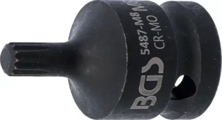 Douille à embouts à choc | longueur 43 mm | 12,5 mm (1/2") | denture multiple intérieure (pour XZN) M8