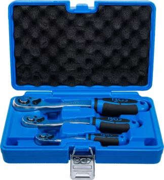 Jeu de cliquets | denture fine | 6,3 mm (1/4") - 10 mm (3/8") - 12,5 mm (1/2") | 3 pièces