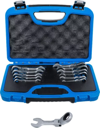 Jeu de clés mixtes à cliquet | courtes | pliable | 8 - 19 mm | 12 pièces