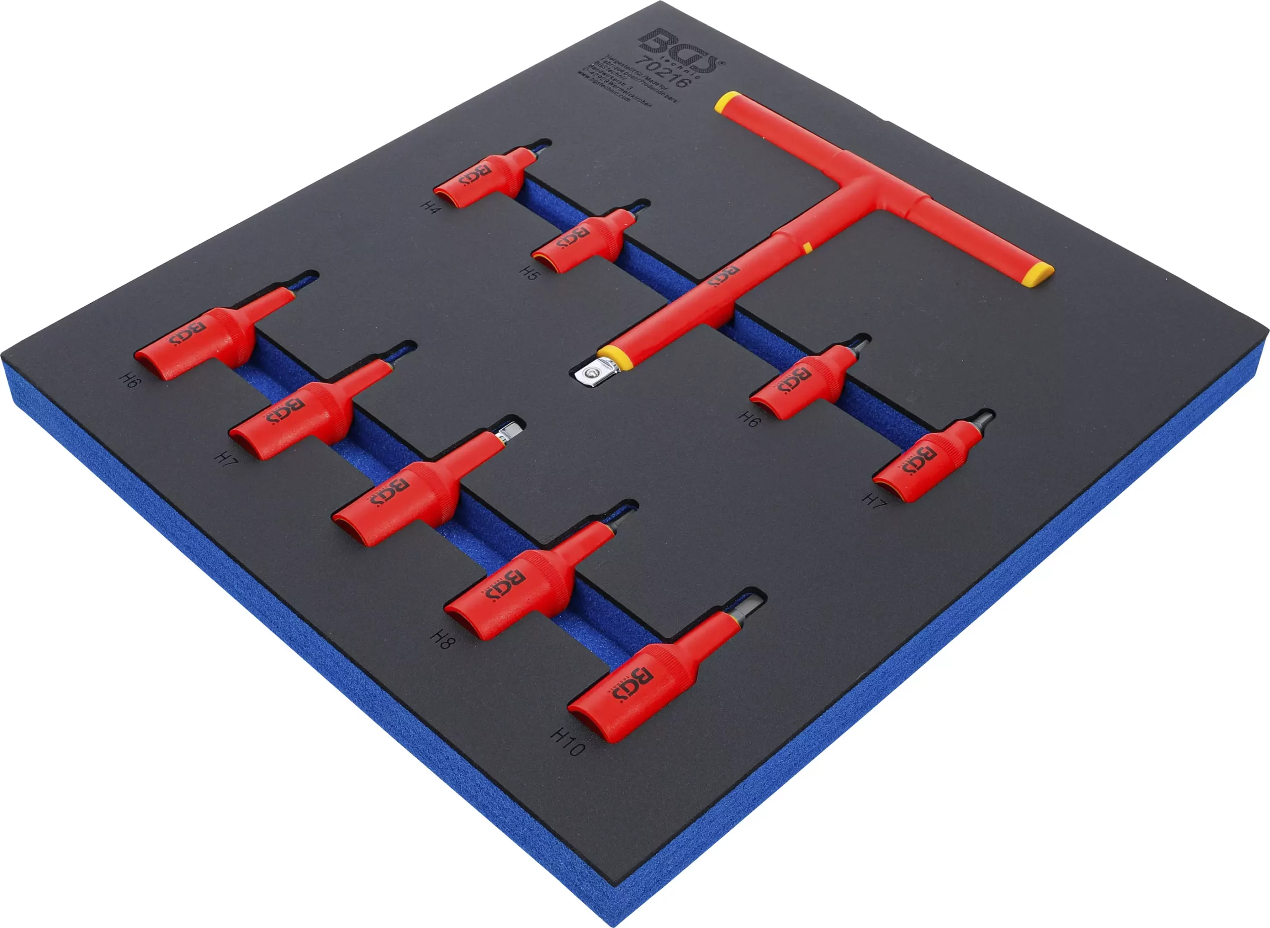 Insert de servante d’atelier 2/3 : Jeu de douilles à embouts VDE | 10 mm (3/8") / 12,5 mm (1/2") | 4 - 10 mm | 10 pièces – Image 2