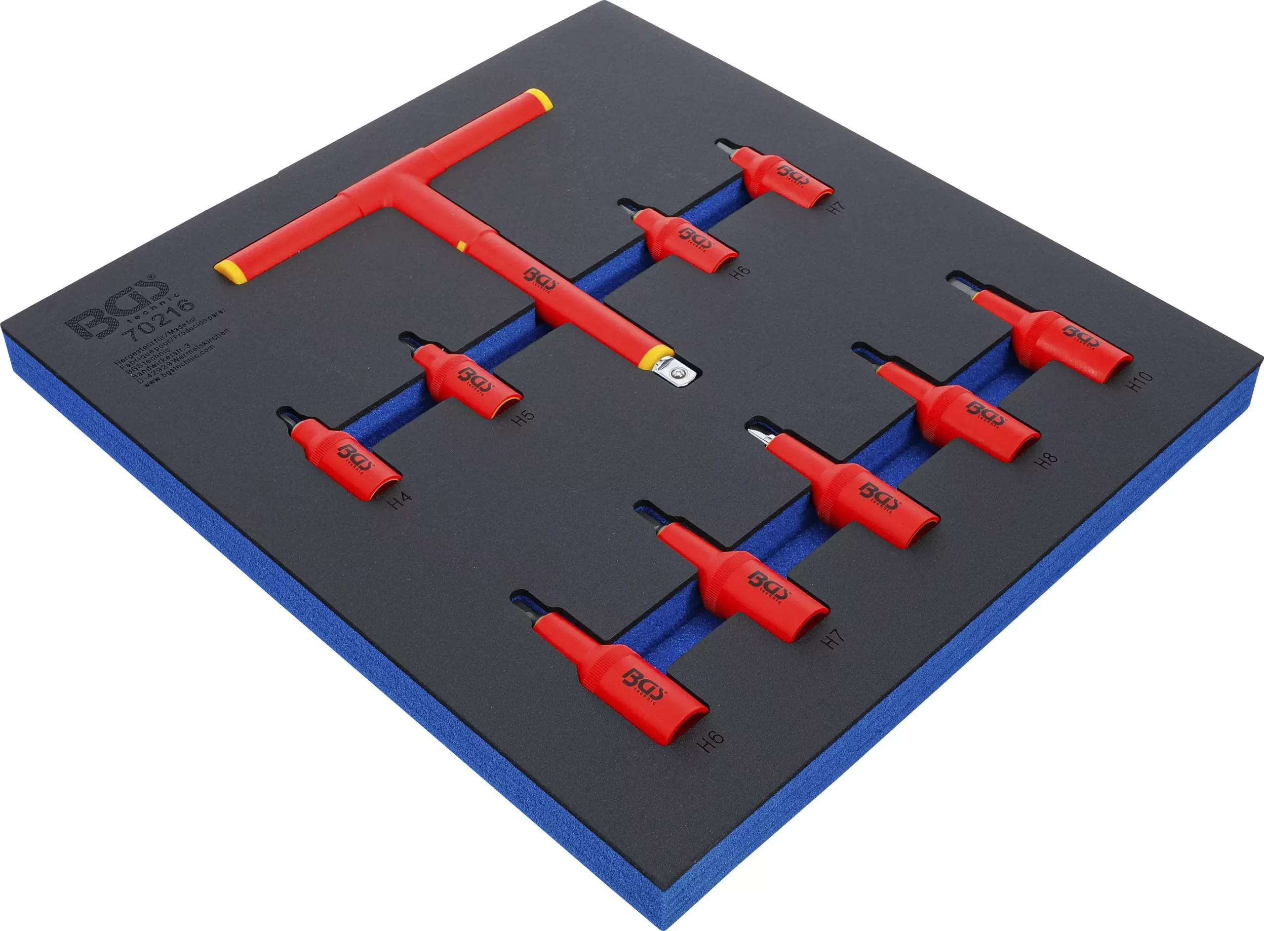 Insert de servante d’atelier 2/3 : Jeu de douilles à embouts VDE | 10 mm (3/8") / 12,5 mm (1/2") | 4 - 10 mm | 10 pièces – Image 3