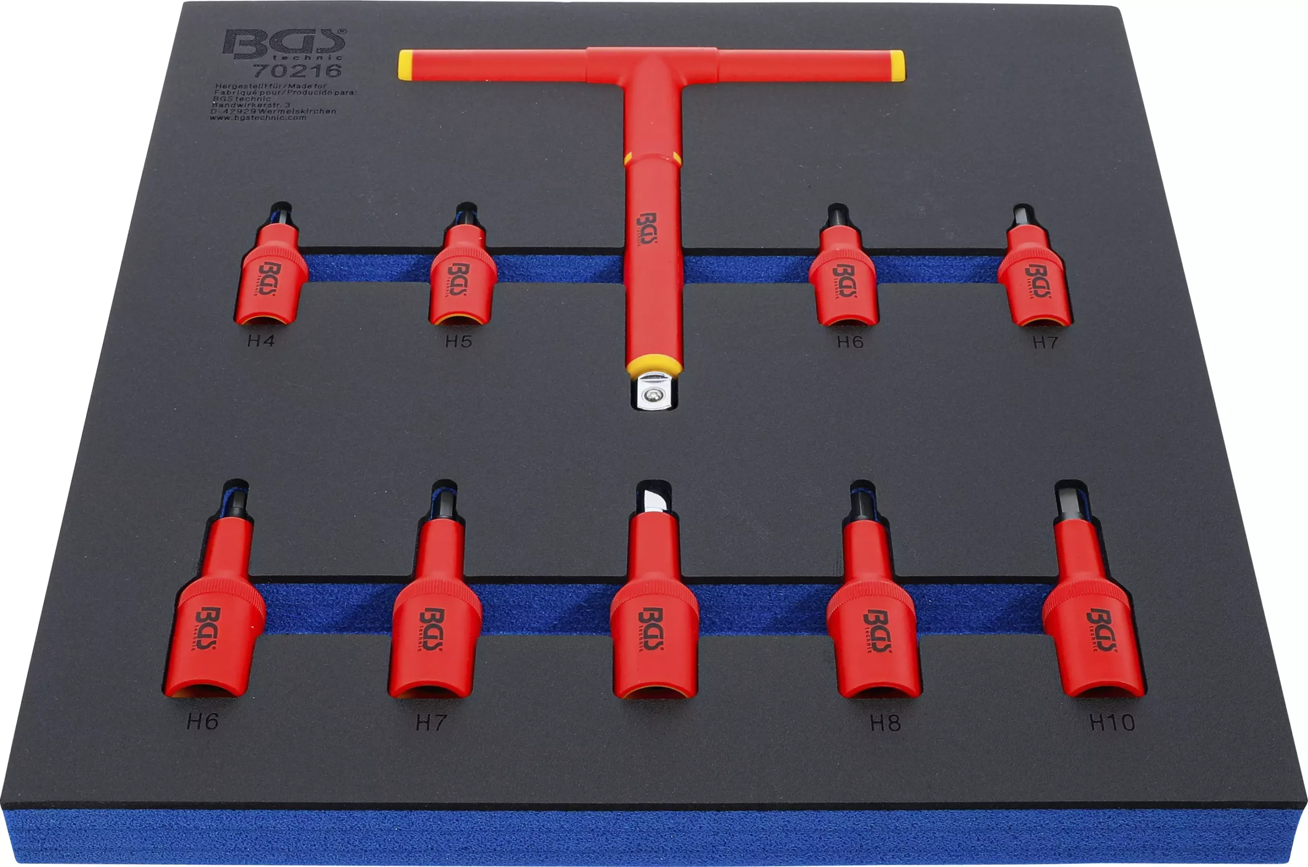 Insert de servante d’atelier 2/3 : Jeu de douilles à embouts VDE | 10 mm (3/8") / 12,5 mm (1/2") | 4 - 10 mm | 10 pièces – Image 4