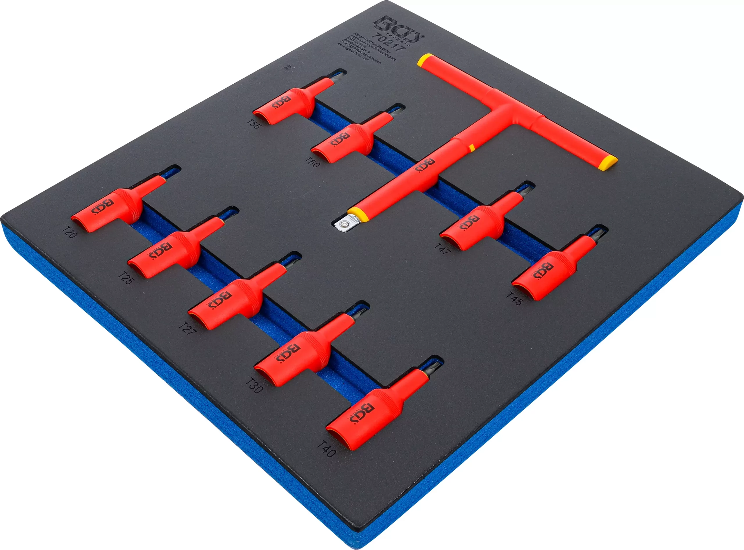 Insert de servante d’atelier 2/3 : Jeu de douilles à embouts VDE | 12,5 mm (1/2") | profil T (pour Torx) T20 - T55 | 10 pièces – Image 4