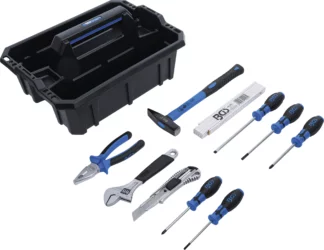 Caisse porte-outils | matière plastique | avec assortiment d’outils | 11 pièces