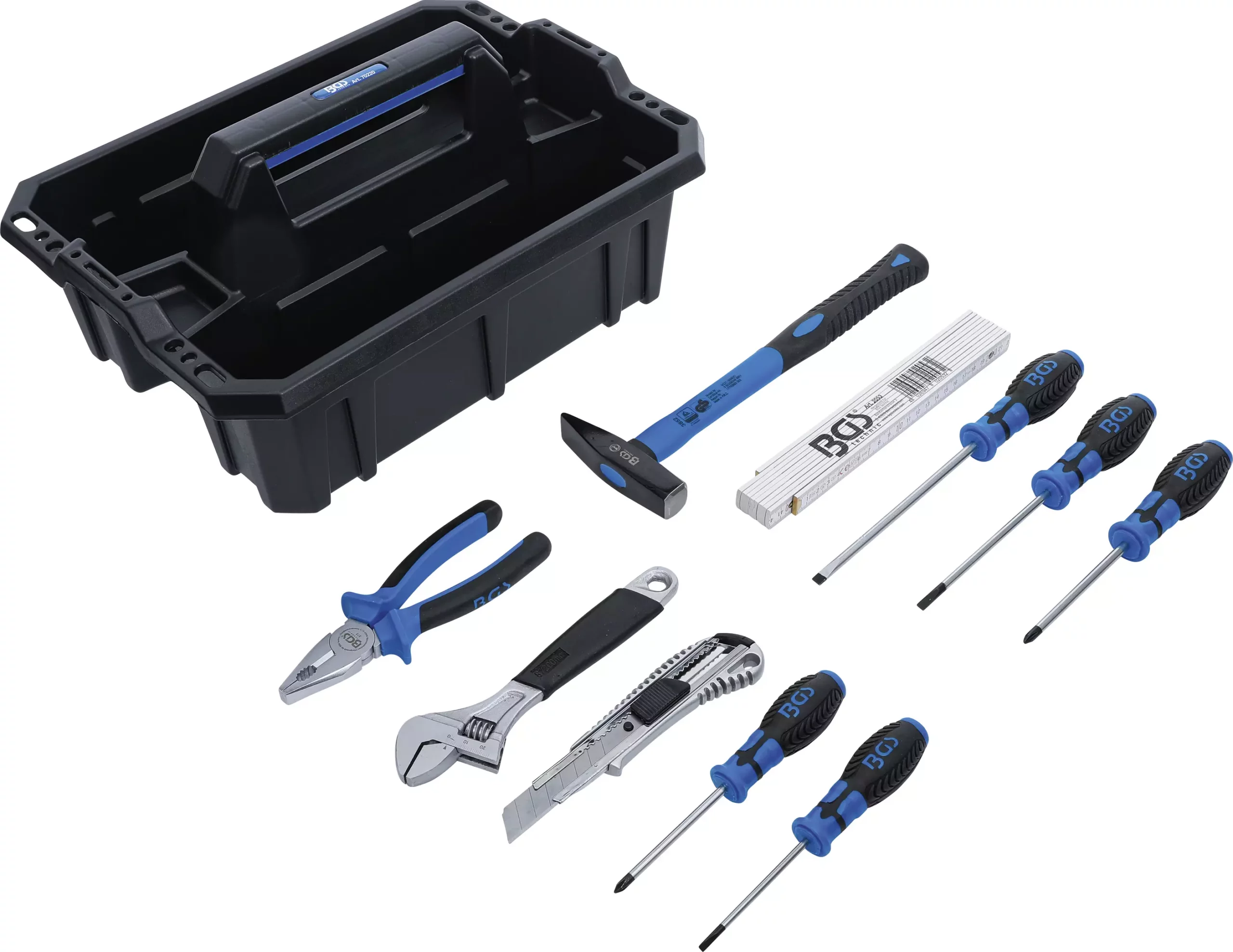 Caisse porte-outils | matière plastique | avec assortiment d’outils | 11 pièces