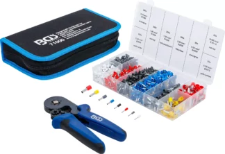 Pince à sertir pour cosses de conducteurs de 0,25 à 10 mm² | avec assortiment de cosses de conducteurs de 0,5 - 10 mm²