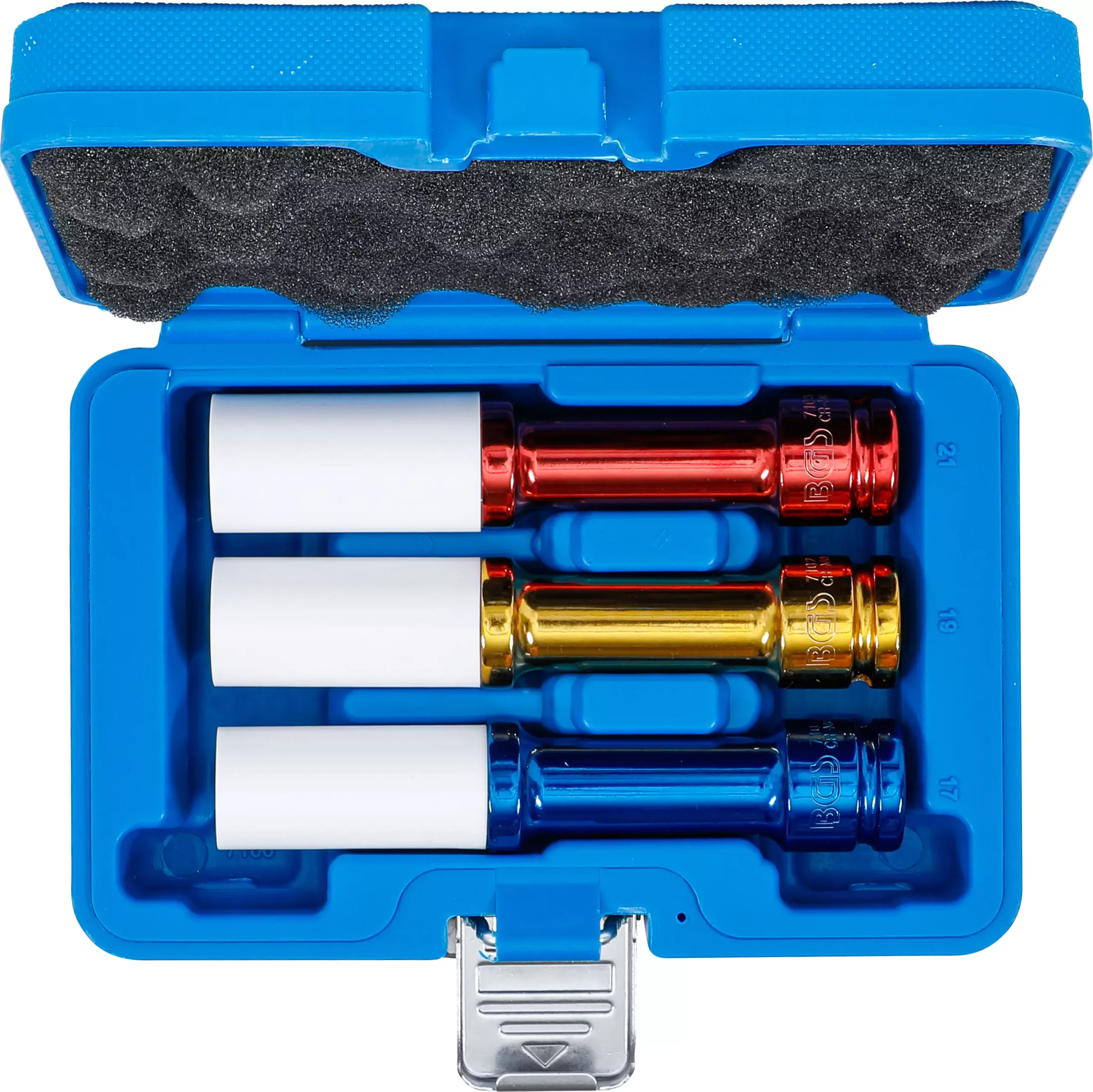 Jeu de douilles de puissance avec protection | 12,5 mm (1/2") | longueur 150 mm | 17 / 19 / 21 mm | 3 pièces – Image 4
