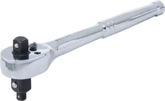 Cliquet réversible | Acier massif | À denture fine | 3-en-1 | 6,3 mm (1/4") / 10 mm (3/8") / 12,5 mm (1/2")