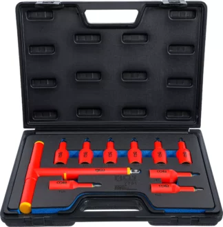 Jeu de douilles à embouts VDE | Empreinte carré femelle 12,5 mm (1/2") | Profil T (pour Torx) T20 - T55 | 10 pièces