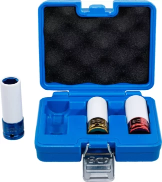 Jeu de douilles de puissance avec protection | 12,5 mm (1/2") | 17 / 19 / 21 mm | 3 pièces