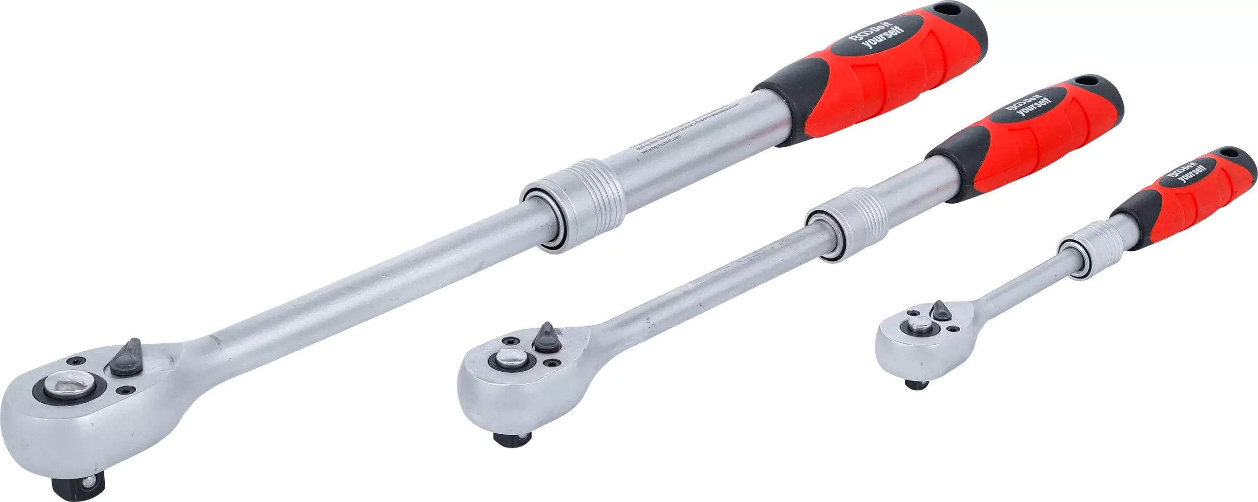 Jeu de cliquets | extensible | 6,3 mm (1/4") - 10 mm (3/8") - 12,5 mm (1/2") | 3 pièces – Image 2