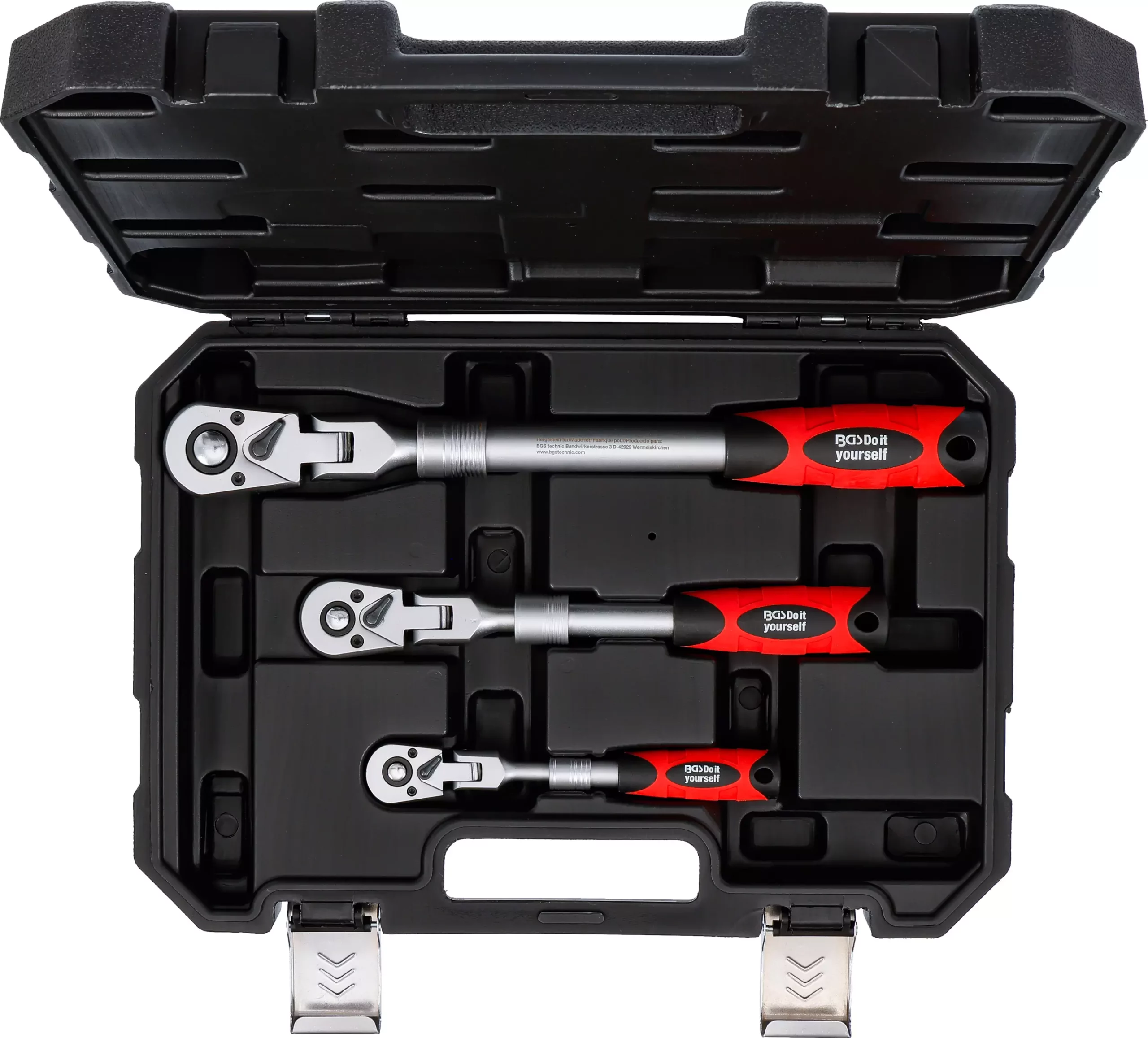 Jeu de cliquets | extensible, réversible | 6,3 mm (1/4") - 10 mm (3/8") - 12,5 mm (1/2") | 3 pièces – Image 4