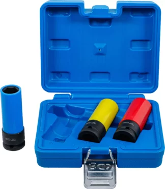 Jeu de douilles de puissance avec protection | 12,5 mm (1/2") | 17 / 19 / 21 mm | 3 pièces