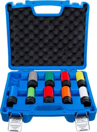 Jeu de douilles de puissance avec protection | 12,5 mm (1/2") | 15 - 24 mm et vis de roue spéciales | 10 pièces