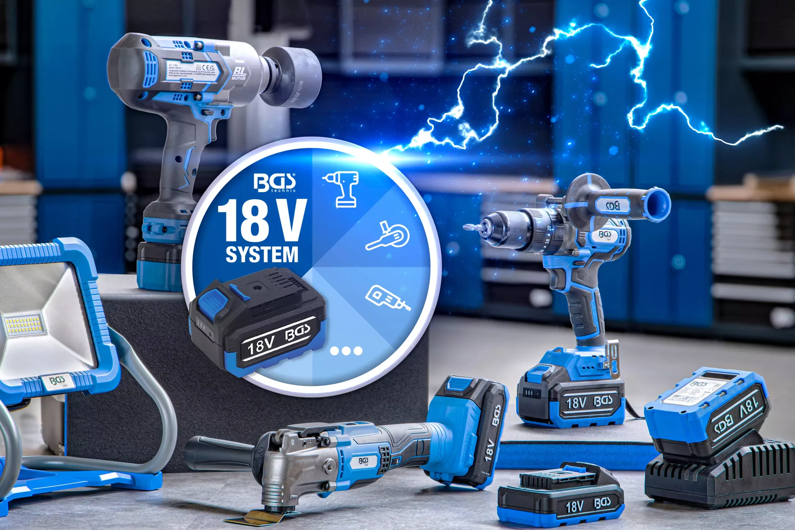 Jeu de polisseuse excentrique sur batterie | sans balais | 18 V | avec batterie et chargeur rapide – Image 2