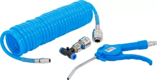 Soufflette d’air comprimé | avec tuyau pneumatique en spirale et connecteur en T