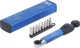 Clé dynamométrique | six pans femelle 6,3 mm (1/4") | 2 - 10 Nm | avec jeu d’embouts | 9 pièces