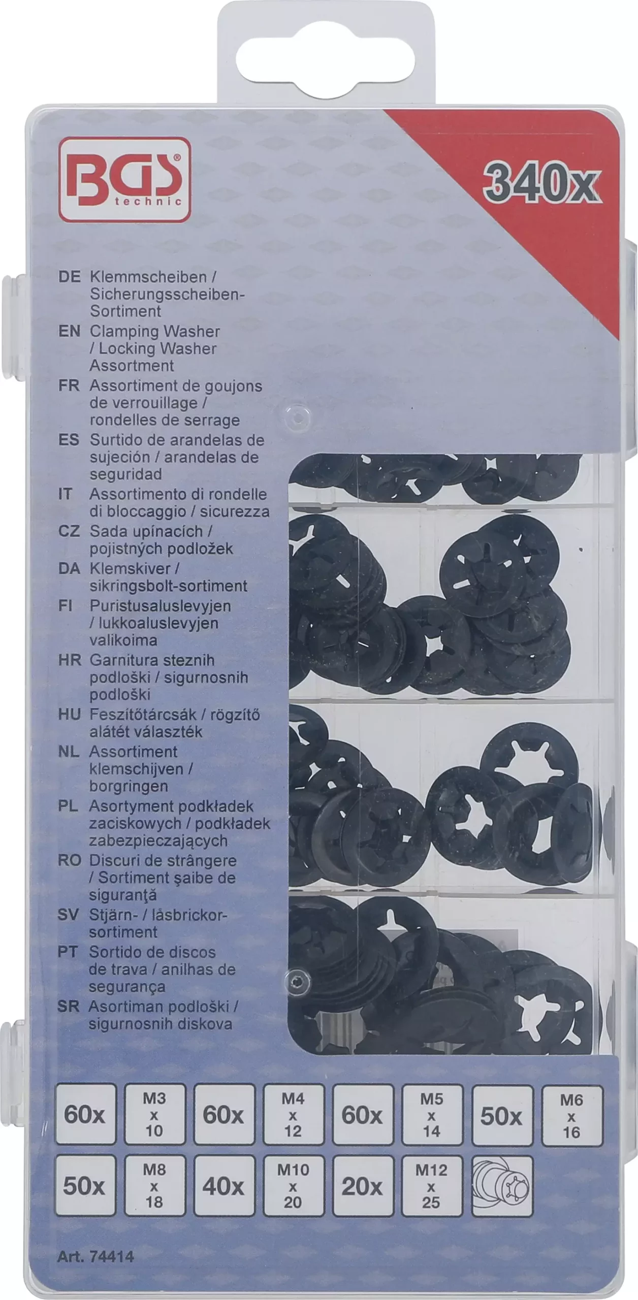 Assortiment de goujons de verrouillage / rondelles de serrage | M3 - M12 | 340 pièces – Image 4