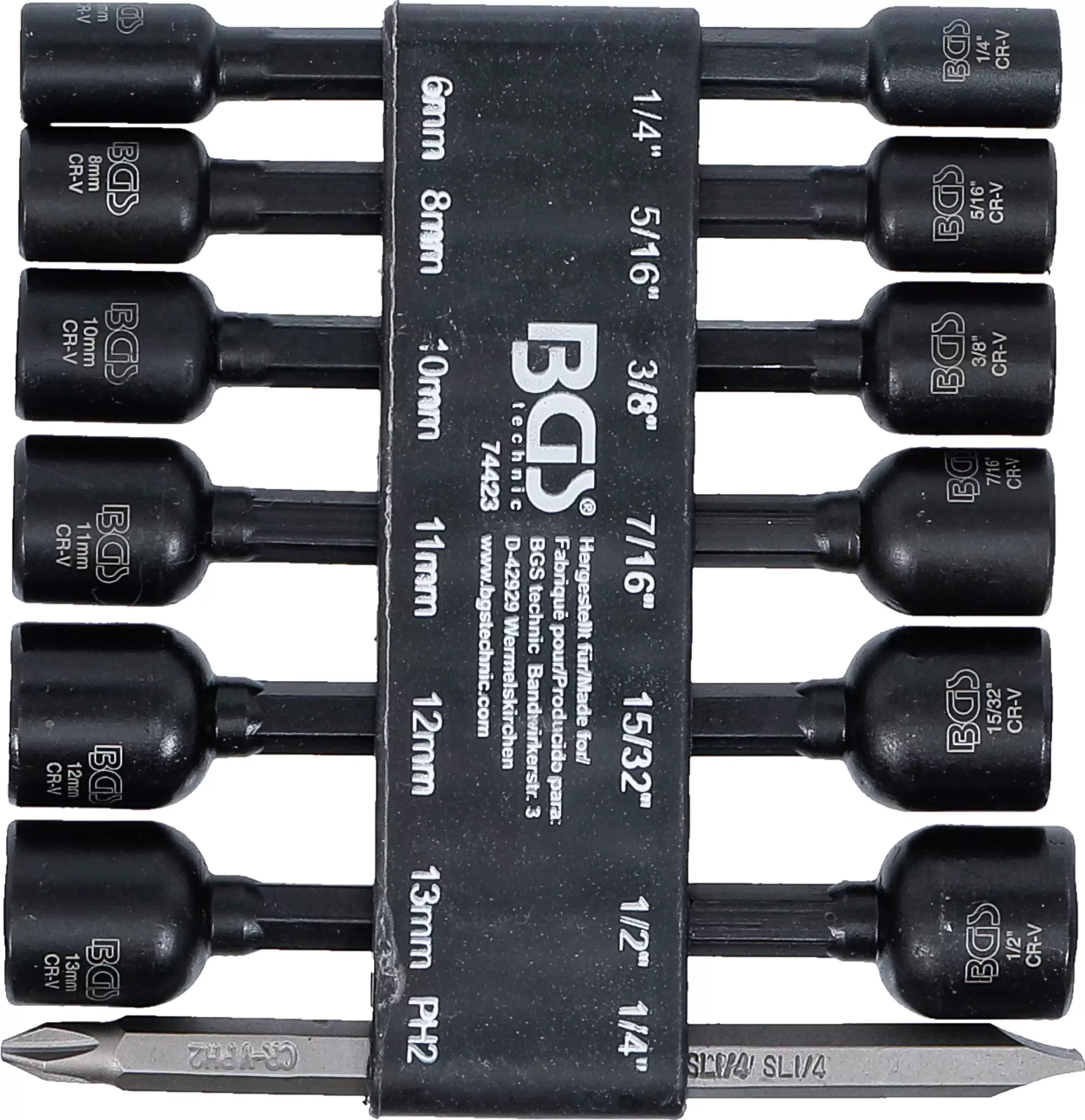 Jeu de douilles à choc, six pans | 6,3 mm (1/4") | pour perceuses | 1/4 - 1/2", 6 - 13 mm | 14 pièces – Image 3