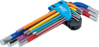 Jeu de clés allen | multicolore | six pans femelle 1,5 - 10 mm | 9 pièces