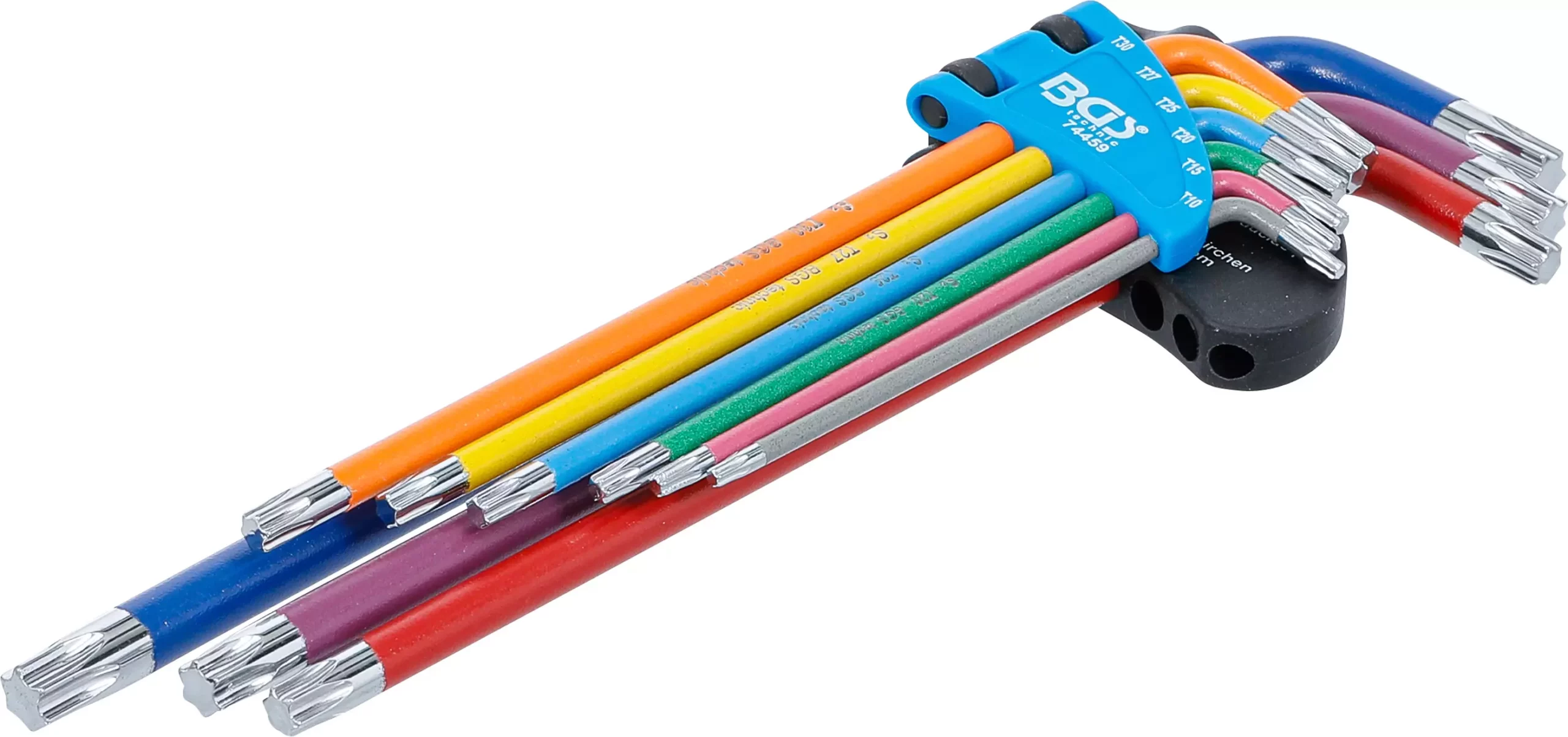 Jeu de clés allen | multicolore | extra longues | profil T (pour Torx) T10 - T50 | 9 pièces