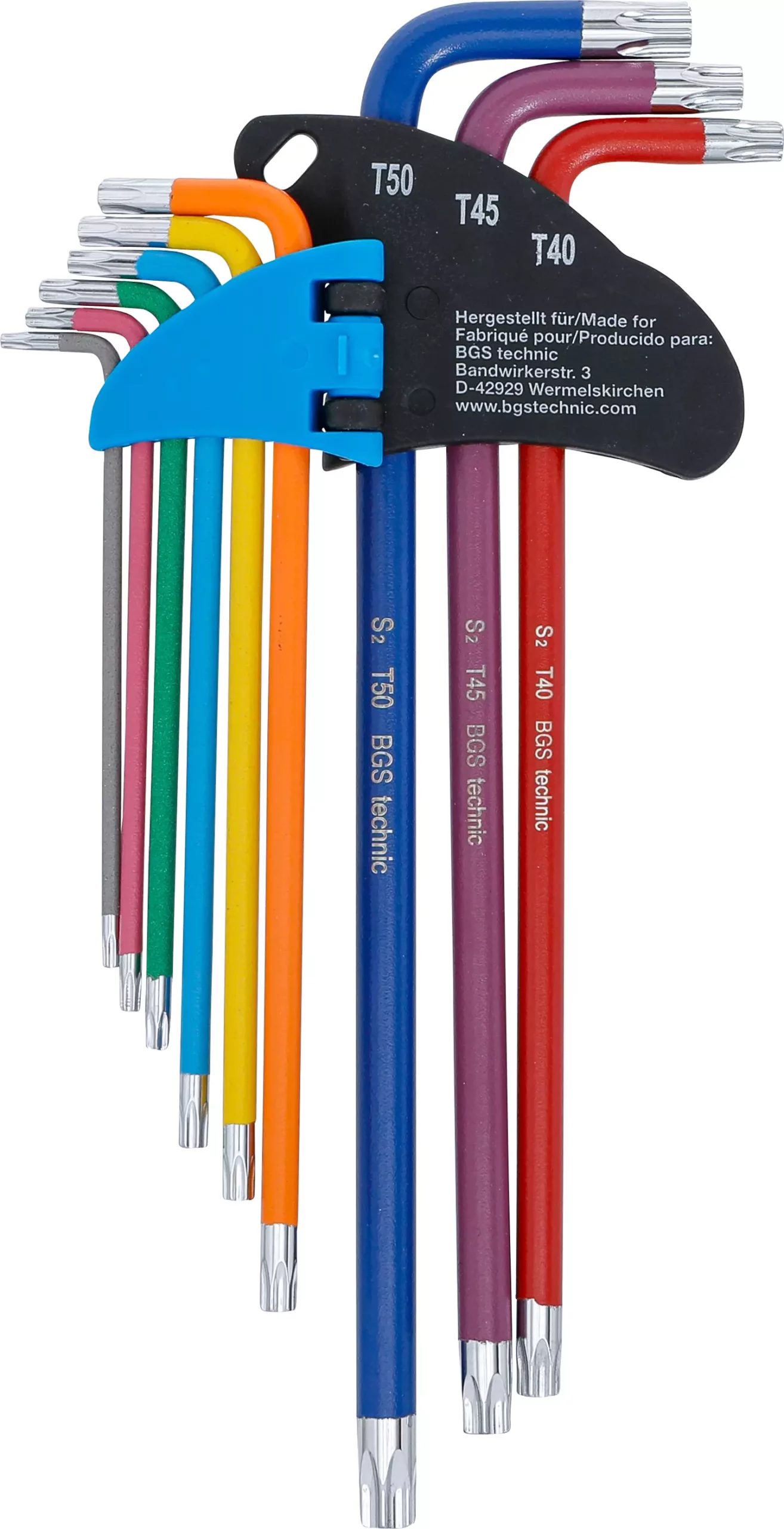 Jeu de clés allen | multicolore | extra longues | profil T (pour Torx) T10 - T50 | 9 pièces – Image 3