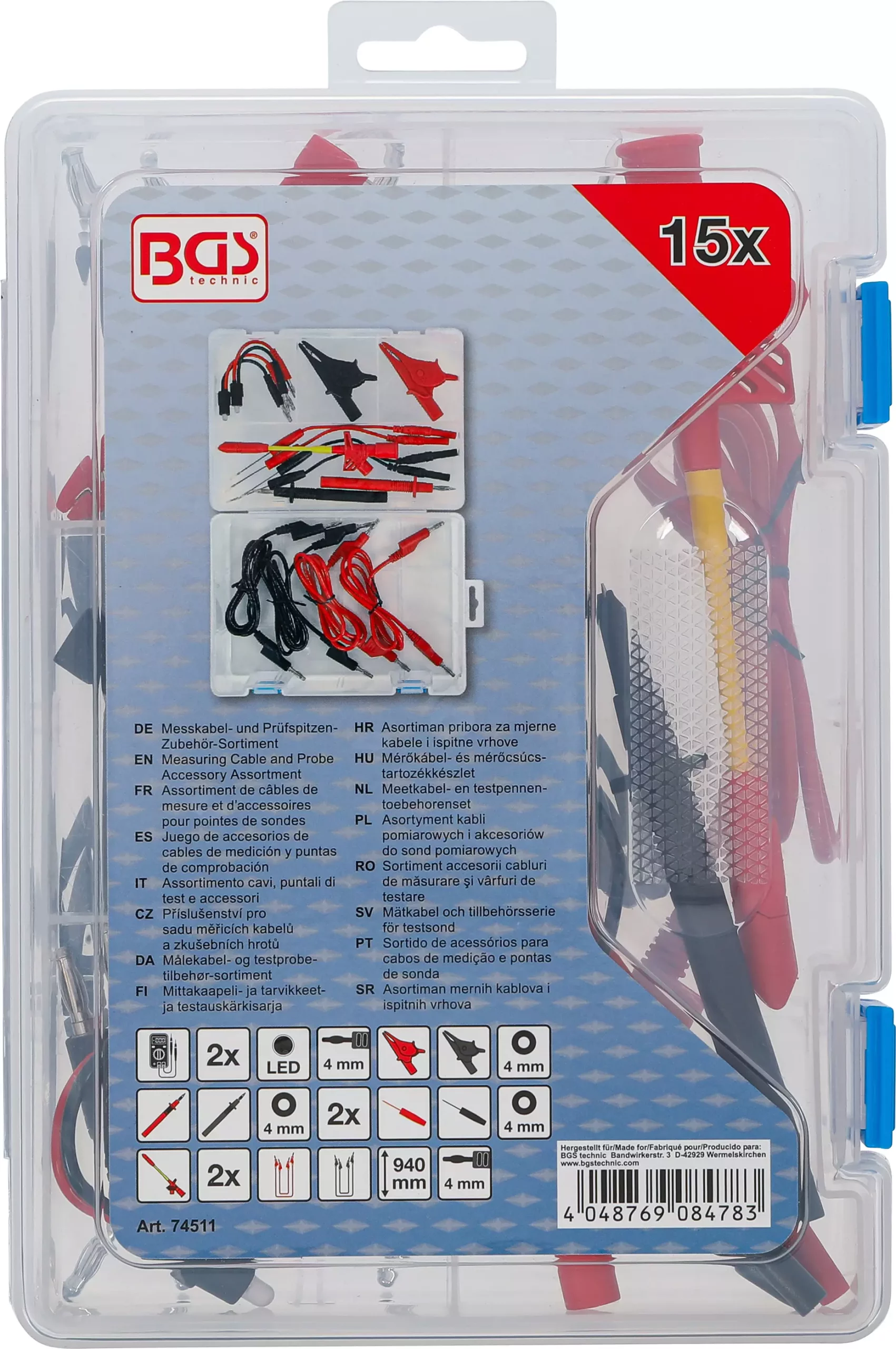 Assortiment de câbles de mesure et d’accessoires pour pointes de sondes | pour multimètre | 15 pièces – Image 5