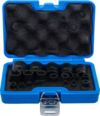 Jeu de douilles à choc | Profil E Plus | 6,3 mm (1/4"), 10 mm (3/8"), 12,5 mm (1/2") | EP4 - E32 | 19 pcs.