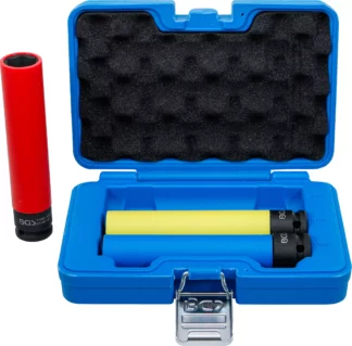 Jeu de douilles de puissance avec protection | extra longue | 12,5 mm (1/2") | 17 / 19 / 21 mm | 3 pièces