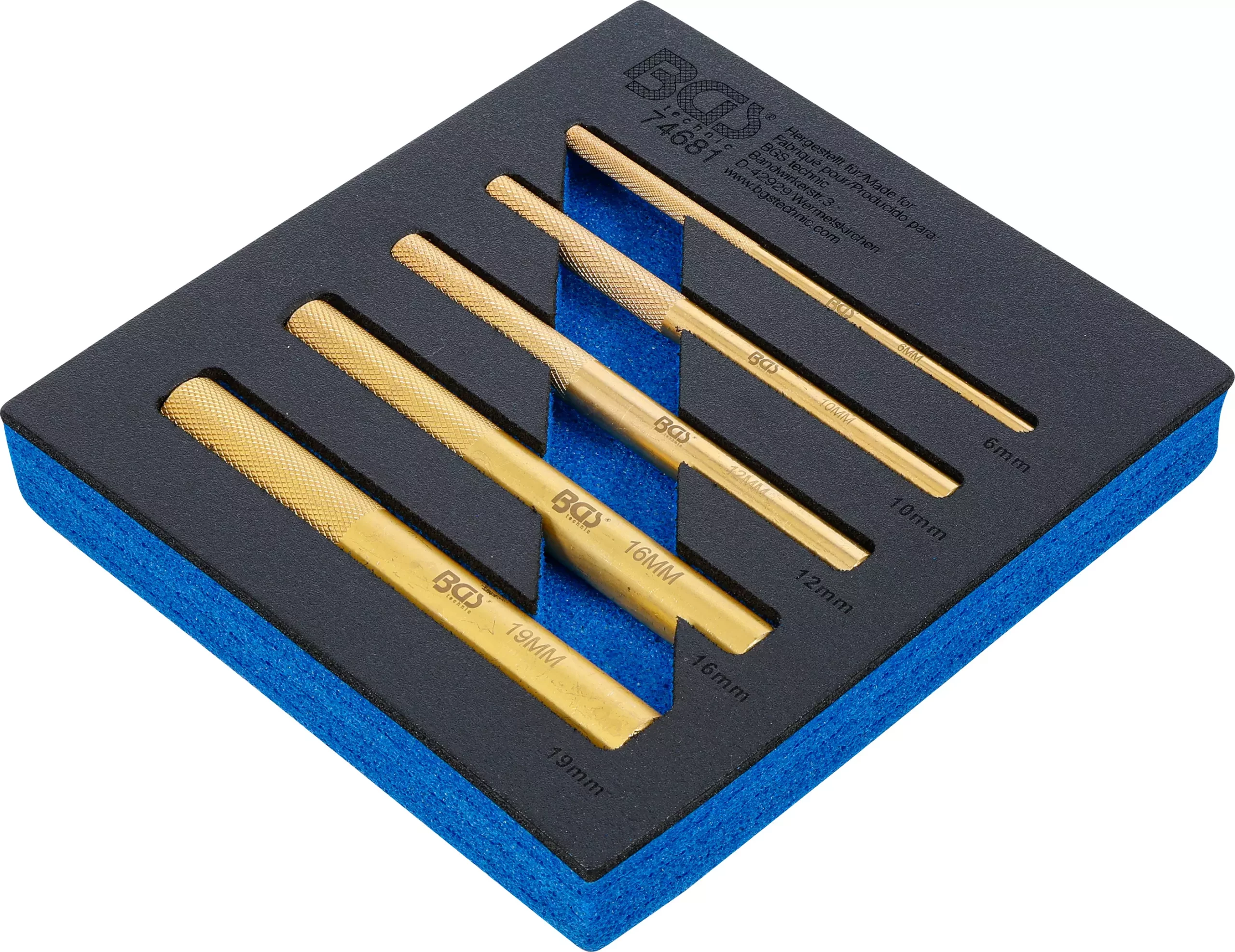 Insert de servante d’atelier 1/6 : Jeu de poinçons en laiton | 6 - 19 mm | 5 pcs. – Image 2