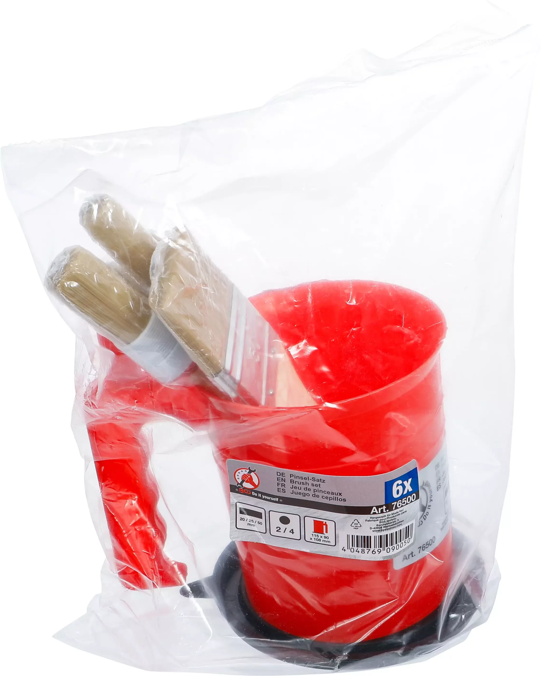 Jeu de pinceaux plats / annulaires | avec pot de peinture | 6 pcs. – Image 4