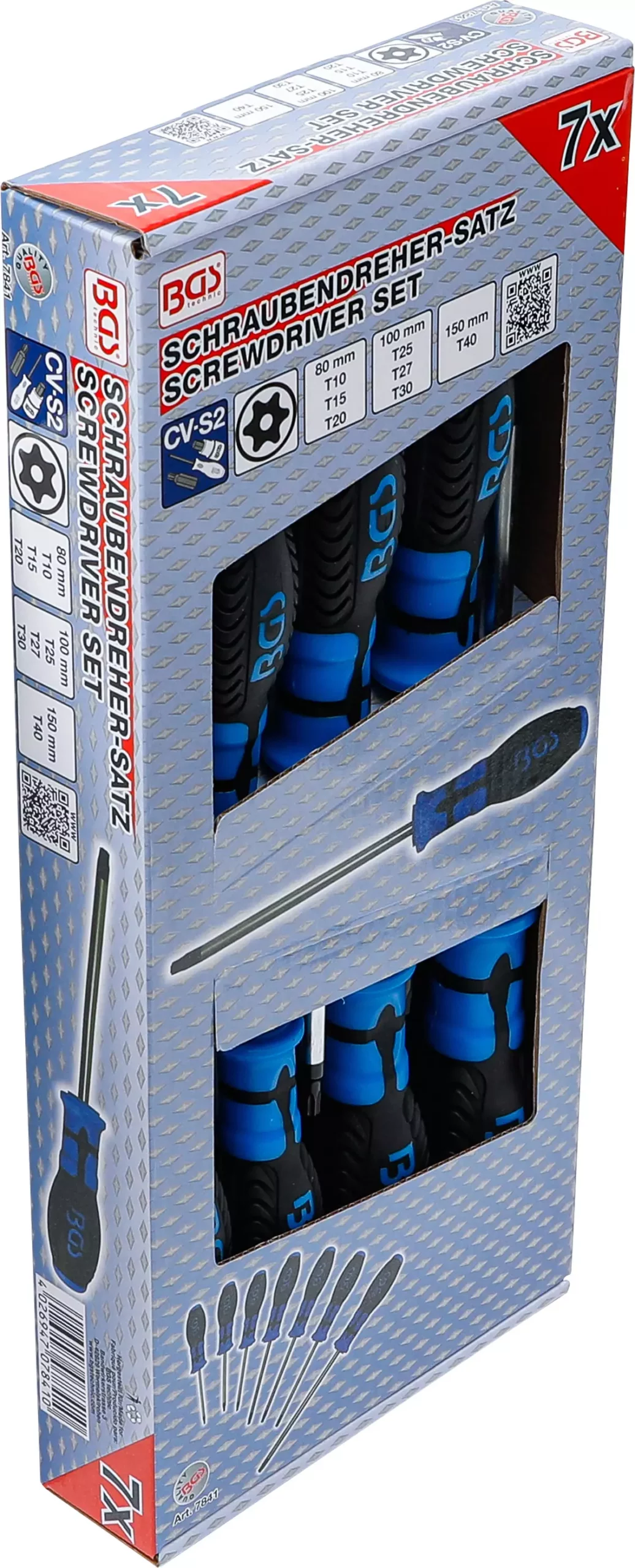 Jeu de tournevis | Profil T (pour Torx) avec perçage | T10 - T40 | 7 pièces – Image 4