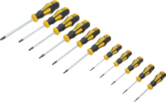 Jeu de tournevis | Profil en T (pour Torx) avec perçage frontal T6 - T40 | 11 pièces