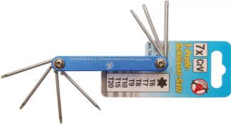 Jeu de clés repliables | profil en T (pour Torx) T6 - T20 | 7 pièces