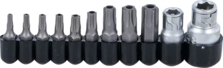 Jeu d’embouts | 6,3 mm (1/4") / 10 mm (3/8") | Profil T (pour Torx) avec perçage | 11 pièces