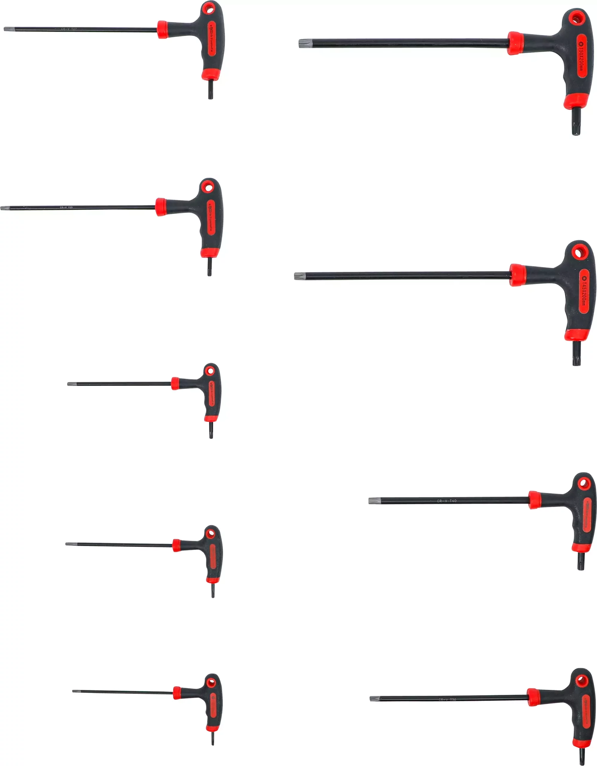Tournevis avec poignée en T | Profil en T (pour Torx) avec perçage frontal | T10 - T50 | 9 pièces – Image 5