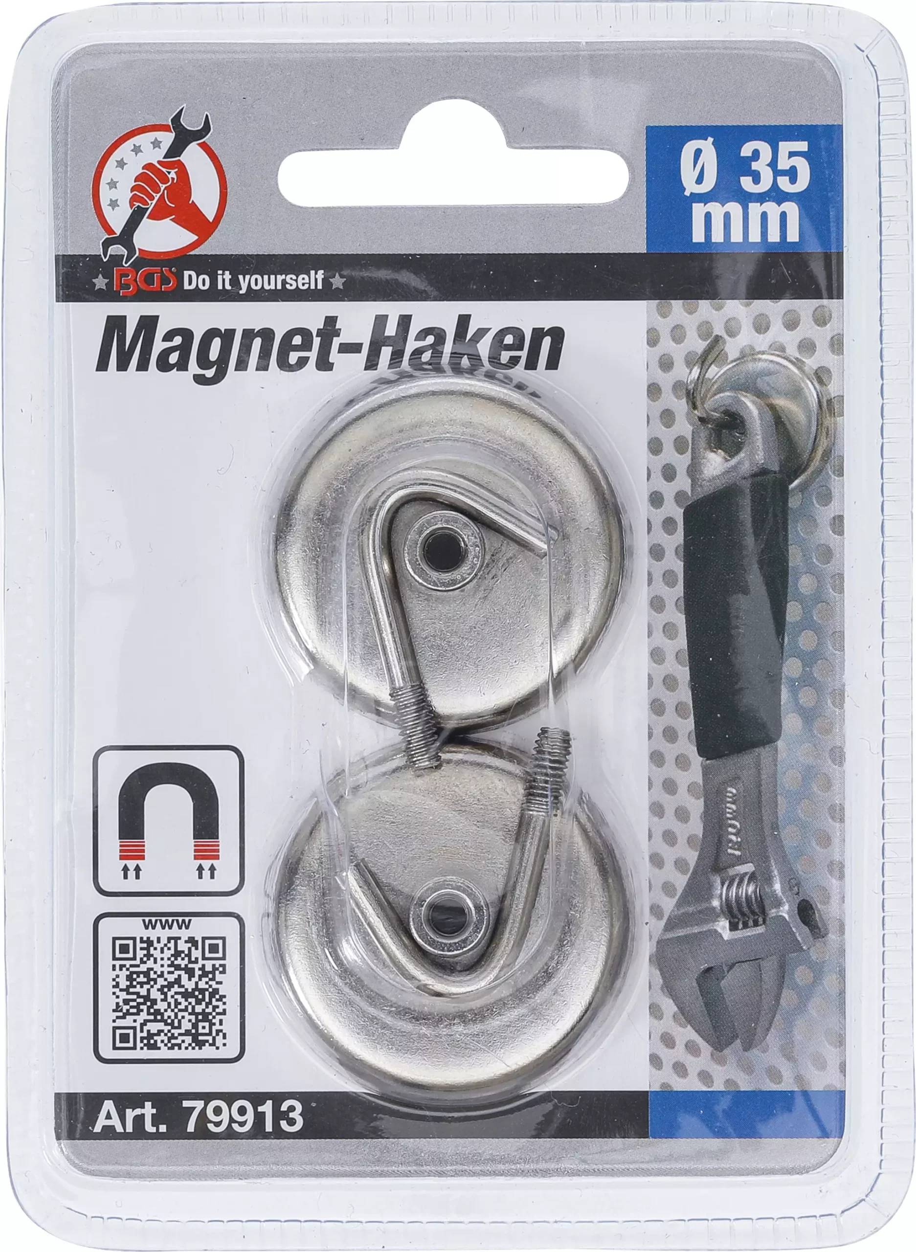Crochet magnétique | rond | Ø 35 mm | 2 pièces | 3,5 kg – Image 3