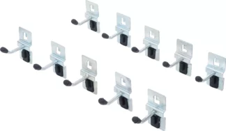Jeu de crochets simples | 40 mm | pour système mural | 10 pcs.