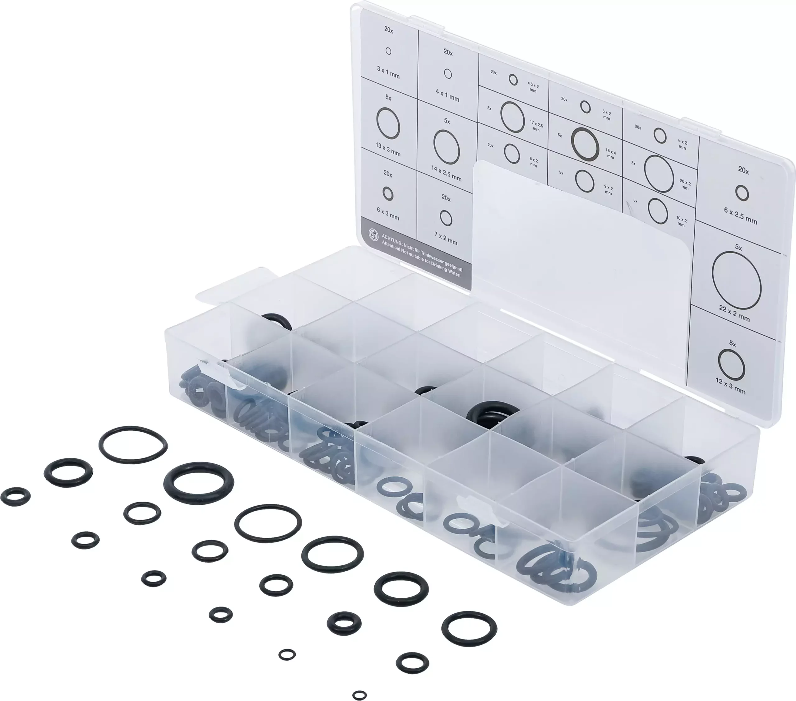 Assortiment de joints toriques | Ø 3 - 22 mm | 225 pièces