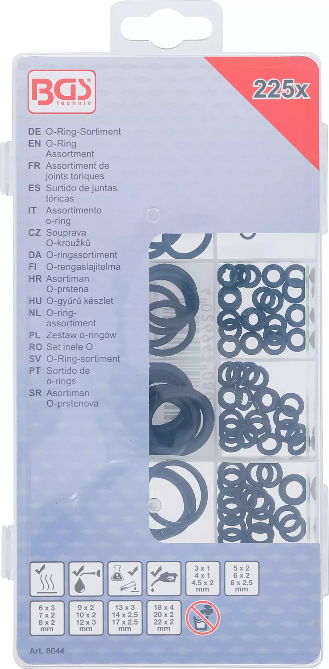 Assortiment de joints toriques | Ø 3 - 22 mm | 225 pièces – Image 3