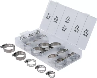 Assortiment de colliers de serrage | inoxydable | Ø 16 - 38 mm | 26 pièces
