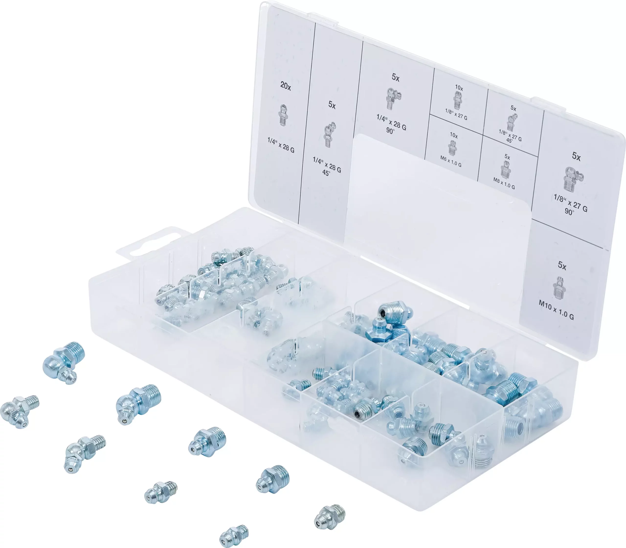 Assortiment de graisseurs | métriques/pouce | 70 pièces