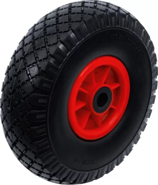 Roue pour diable / chariot de transport | PU, rouge/noir | 260 mm