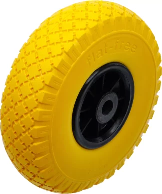 Roue pour diable / chariot de transport | PU, jaune/noir | 260 mm