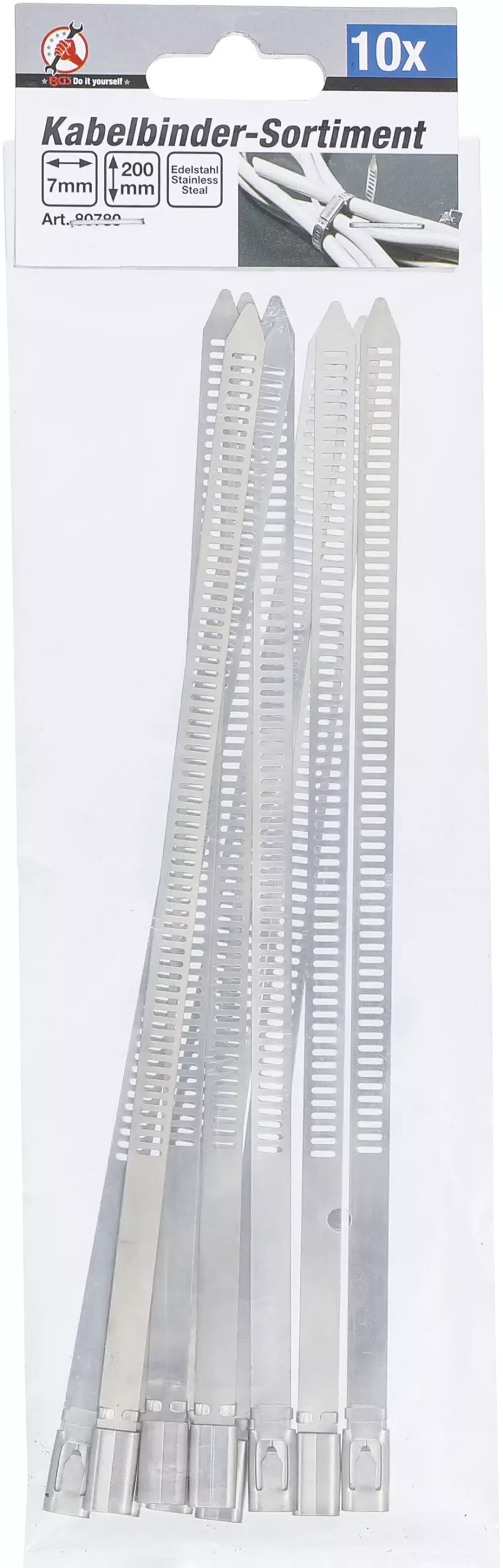 Assortiment de serre-câbles | Acier inoxydable | inoxydable | 7,0 x 200 mm | 10 pièces – Image 2