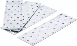 Assortiment de tôles d’acier perforées | 200 x 60 x 2 mm | 4 pièces