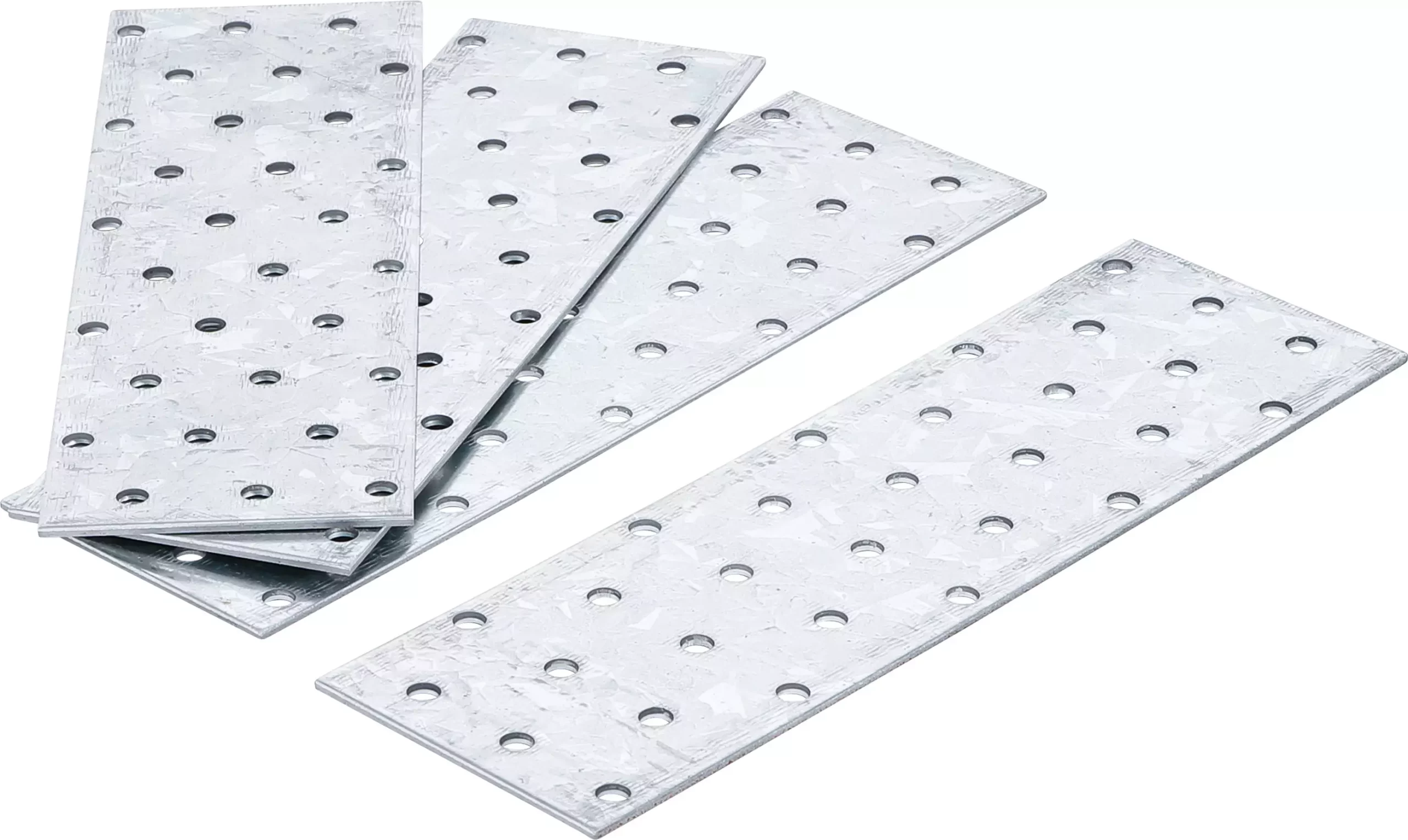 Assortiment de tôles d’acier perforées | 200 x 60 x 2 mm | 4 pièces